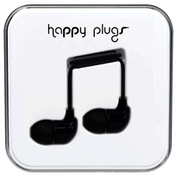 Happy Plugs In-Ear Headphones with Mic/Remote Black